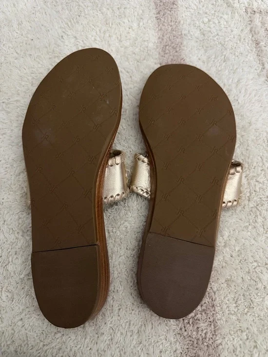 Jack Rogers Metallic Gold Leather Sandals - Picture 2 of 4